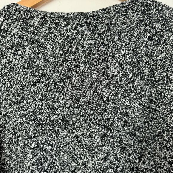 Eileen Fisher White Black Pointelle Linen Blend Bateau Neck Sweater Top Small - Picture 12 of 12